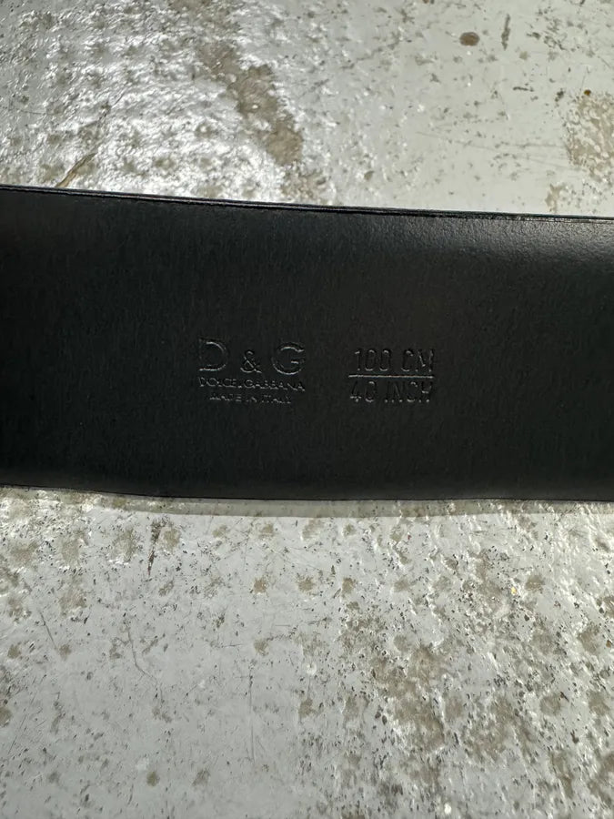 2000s Dolce & Gabbana Black Leather Belt (OS) fXZGLwp 4