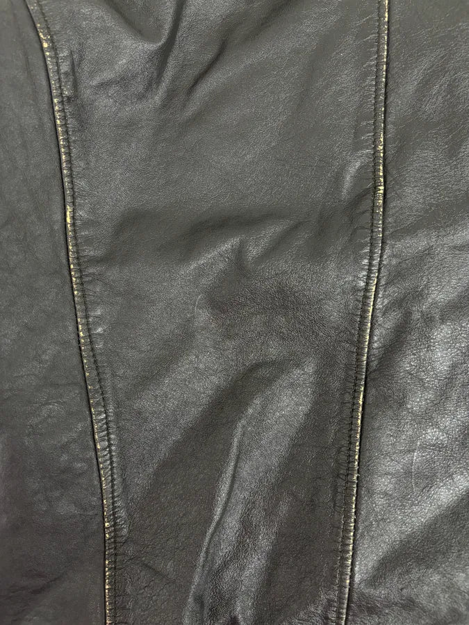 AW2003 Dolce & Gabbana Black Leather Biker Jacket nesiNTe 11