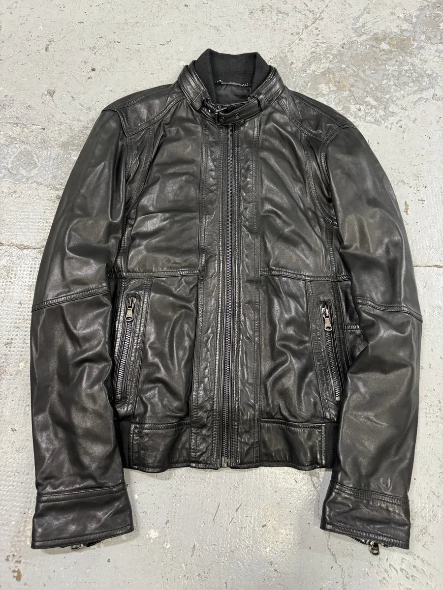 2000s Dolce & Gabbana Black Leather Biker Jacket GsgjQcE 0