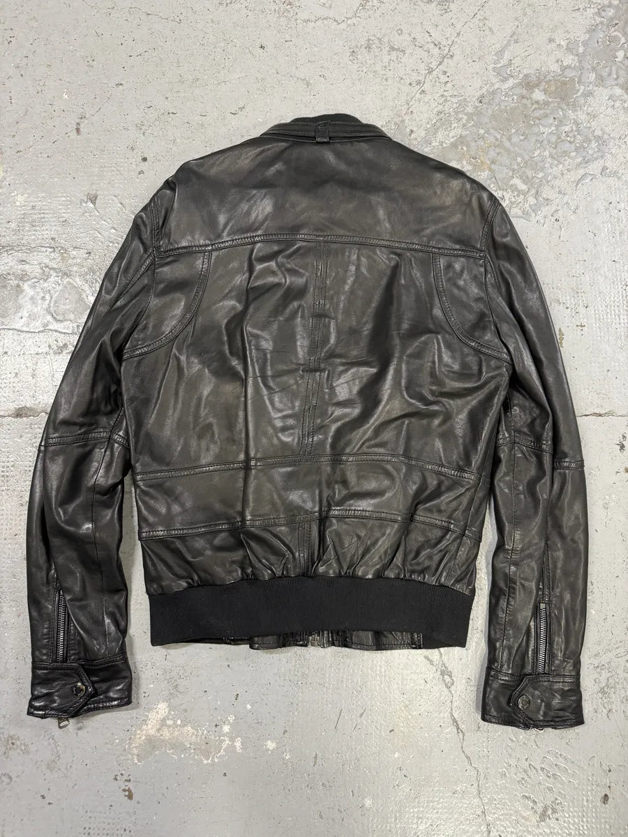 2000s Dolce & Gabbana Black Leather Biker Jacket GsgjQcE 1