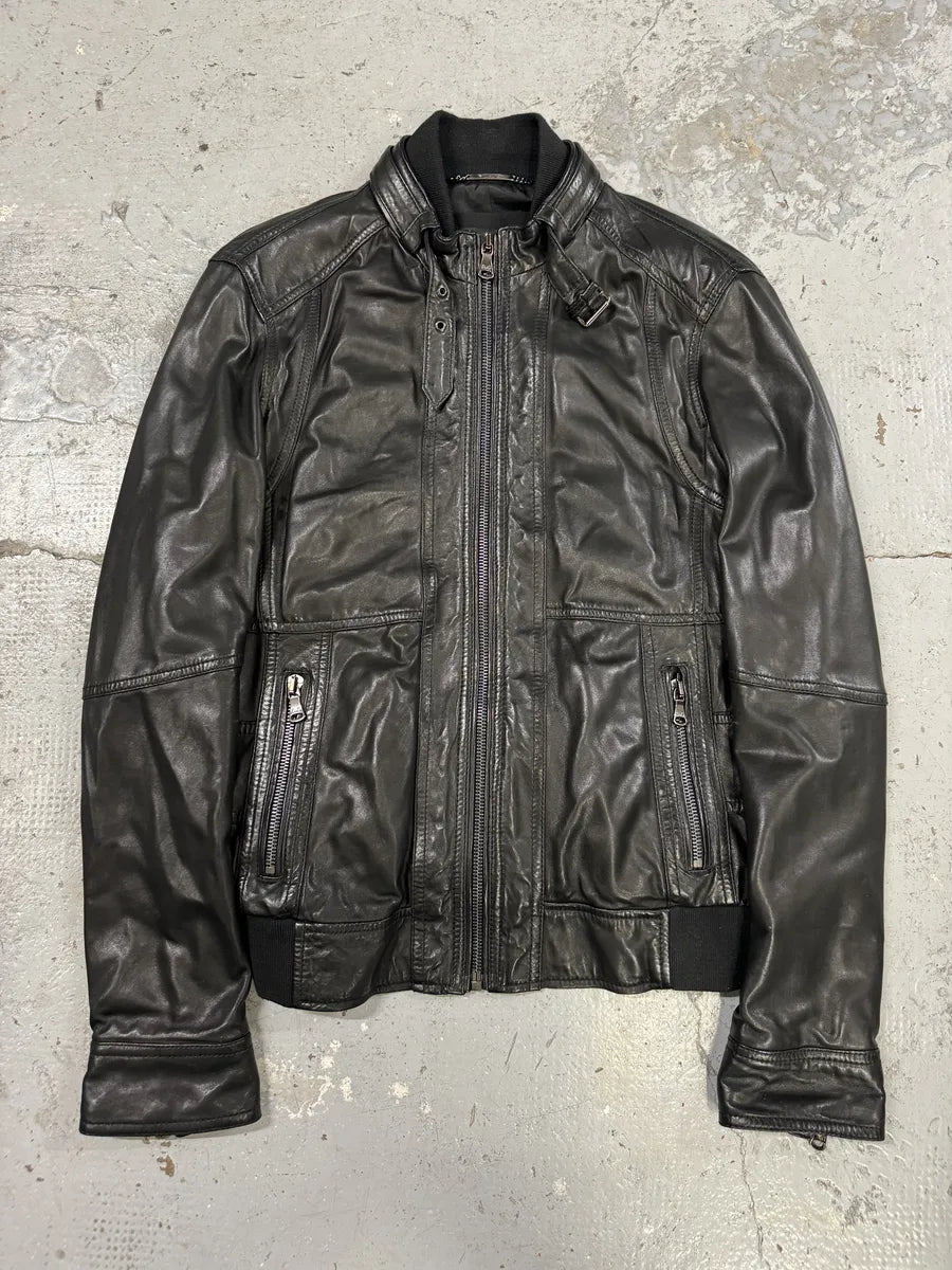 2000s Dolce & Gabbana Black Leather Biker Jacket GsgjQcE 3