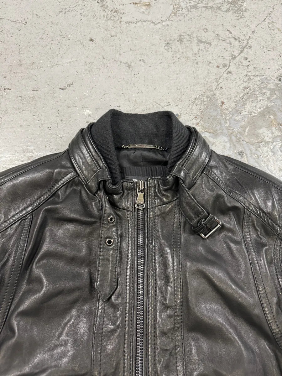 2000s Dolce & Gabbana Black Leather Biker Jacket GsgjQcE 9