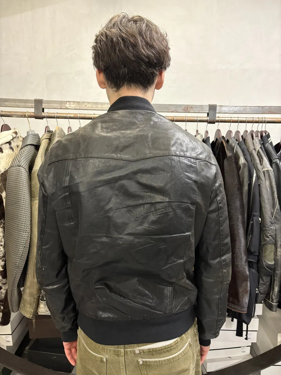 2000s Dolce & Gabbana Black Leather Bomber Jacket JyKdtZB 3