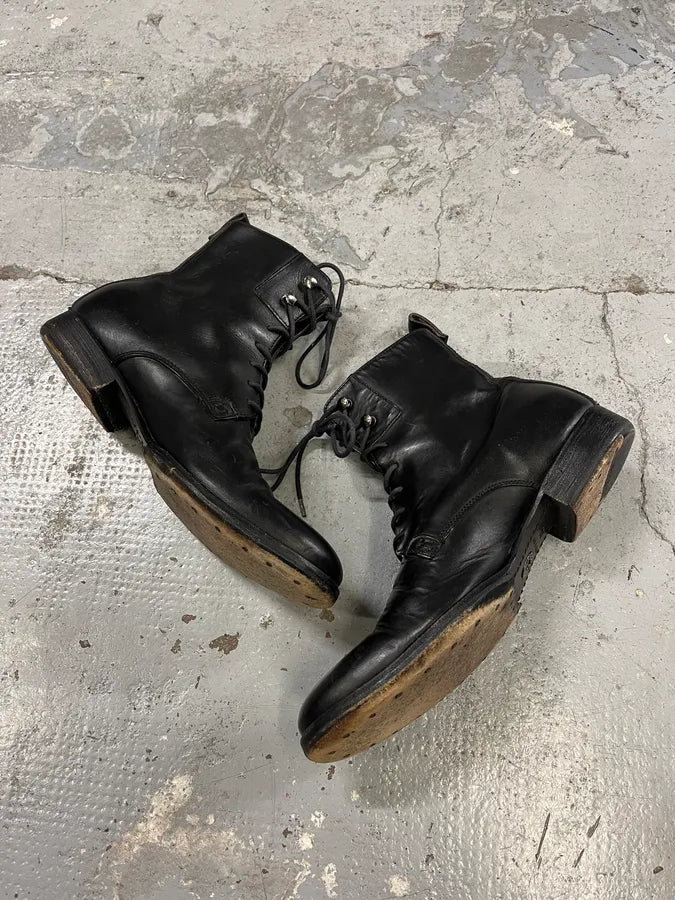 2000s Dolce & Gabbana Black Leather Boots PwTNUGS 2