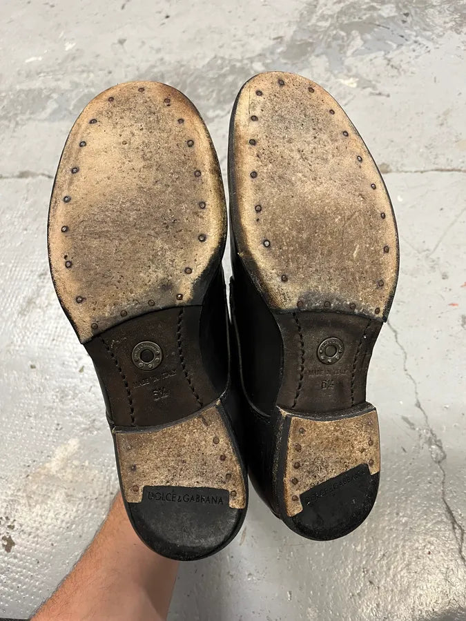 2000s Dolce & Gabbana Black Leather Boots PwTNUGS 6