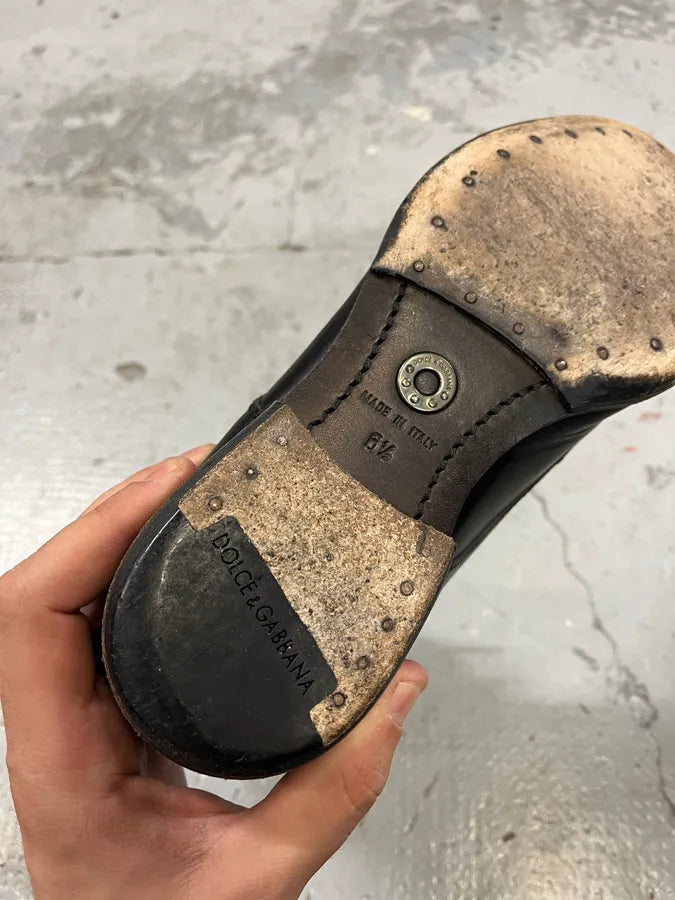 2000s Dolce & Gabbana Black Leather Boots PwTNUGS 7