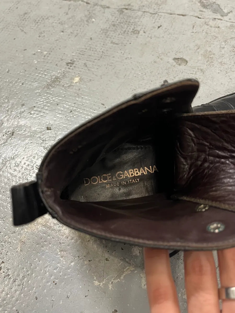 2000s Dolce & Gabbana Black Leather Boots PwTNUGS 9