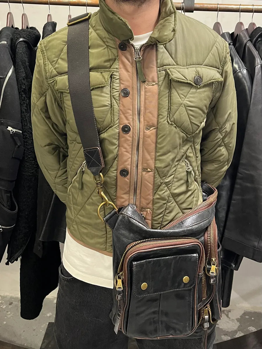 2000s Dolce & Gabbana Black Leather Cargo Shoulder Bag (OS) qsrFcBh 2