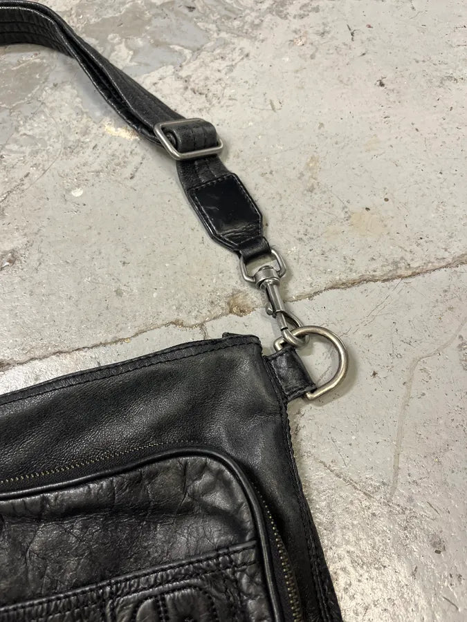 2000s Dolce & Gabbana Black Leather Cargo Shoulder Bag ghJFFVW 2