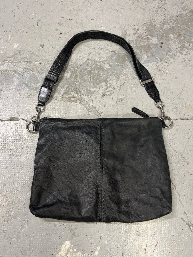 2000s Dolce & Gabbana Black Leather Cargo Shoulder Bag ghJFFVW 4