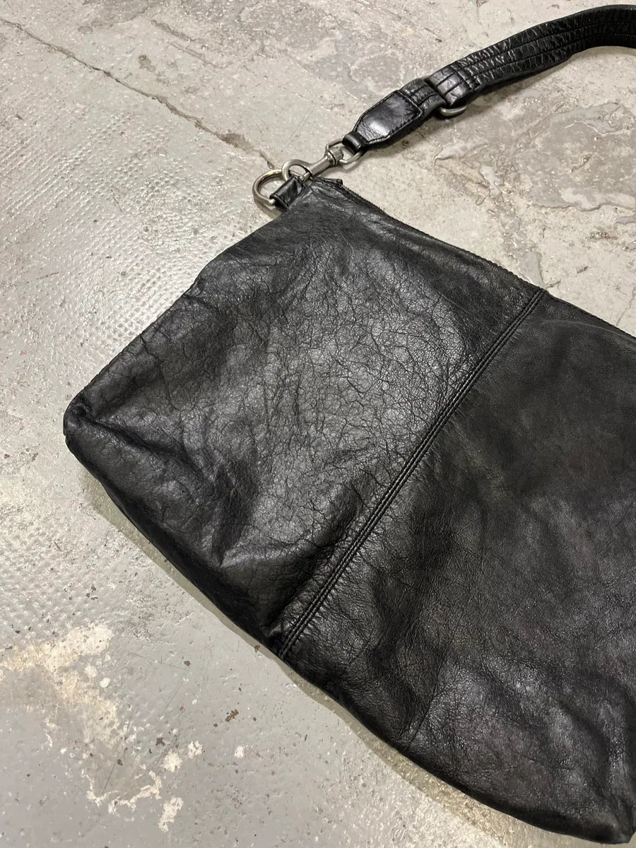 2000s Dolce & Gabbana Black Leather Cargo Shoulder Bag ghJFFVW 5