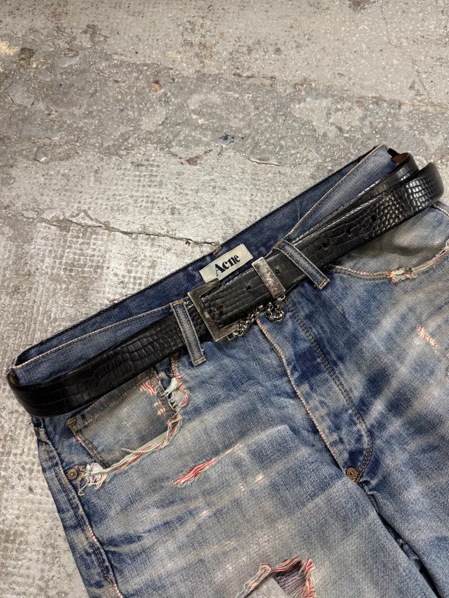 2000s Dolce & Gabbana Black Leather Chain Belt (OS) SizdzlX 1