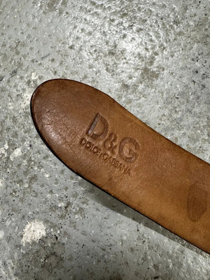 2000s Dolce & Gabbana Black Leather Chain Belt (OS) SizdzlX 5