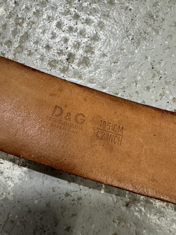 2000s Dolce & Gabbana Black Leather Chain Belt (OS) SizdzlX 6