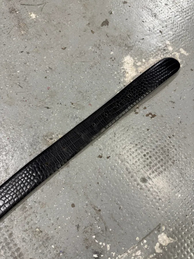 2000s Dolce & Gabbana Black Leather Chain Belt (OS) SizdzlX 9