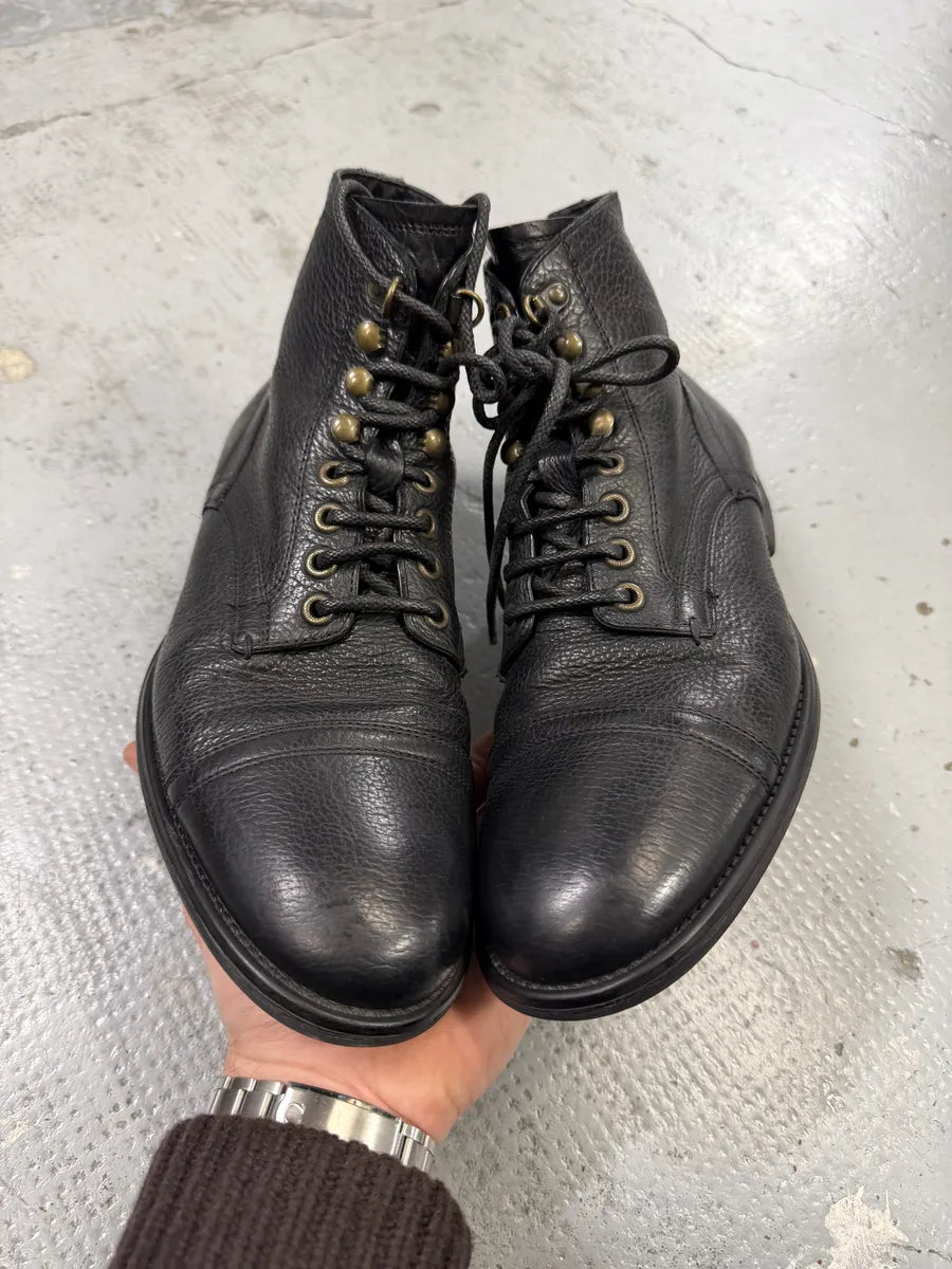 2000s Dolce & Gabbana Black Leather Combat Boots dgMpCZj 1