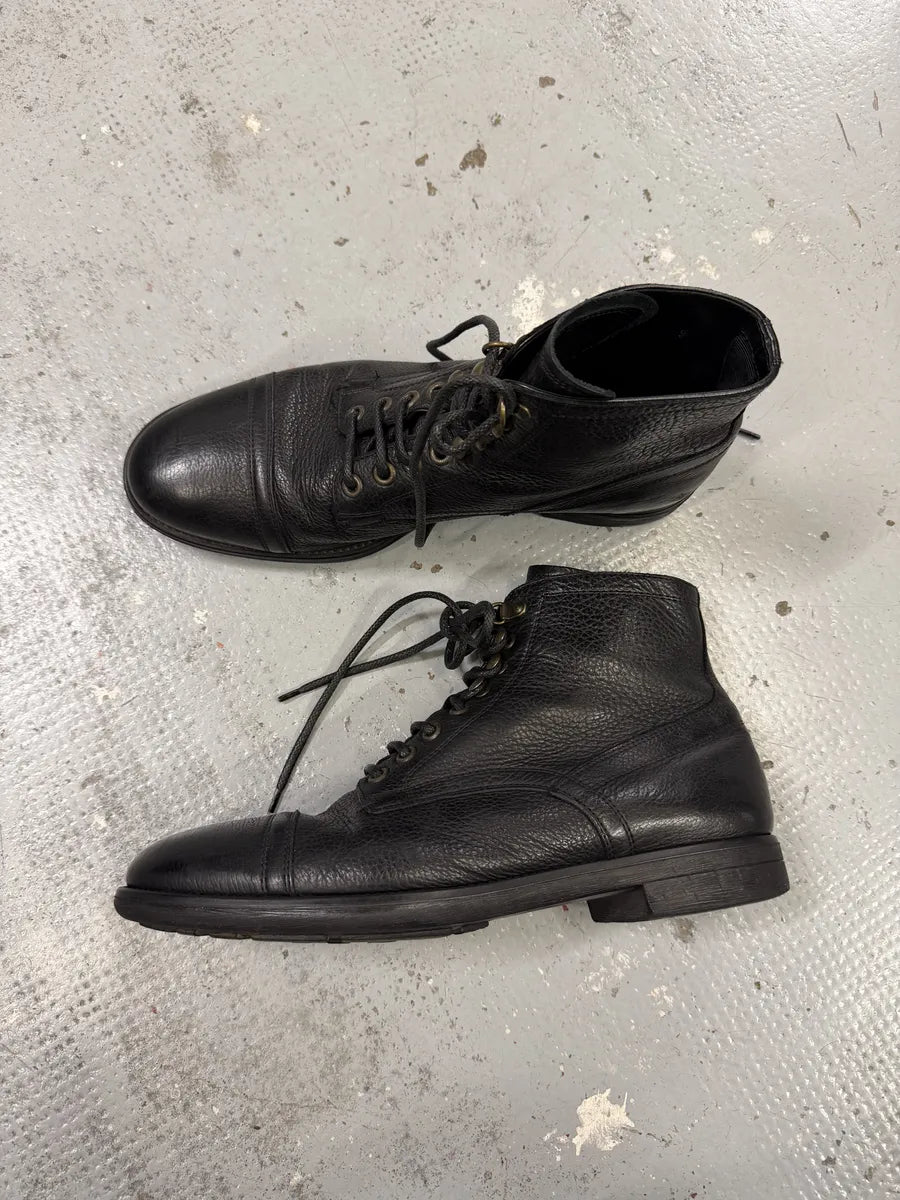 2000s Dolce & Gabbana Black Leather Combat Boots dgMpCZj 10