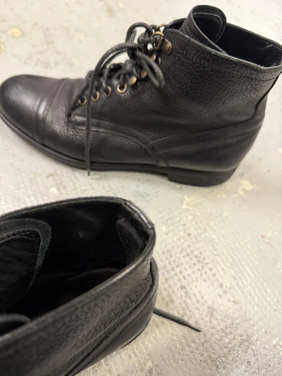 2000s Dolce & Gabbana Black Leather Combat Boots dgMpCZj 11