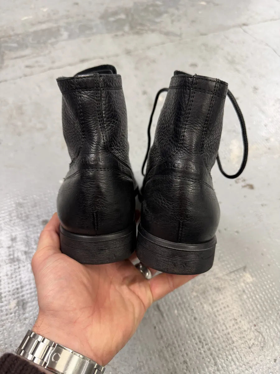 2000s Dolce & Gabbana Black Leather Combat Boots dgMpCZj 2