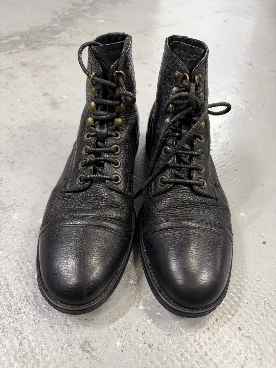 2000s Dolce & Gabbana Black Leather Combat Boots dgMpCZj 4