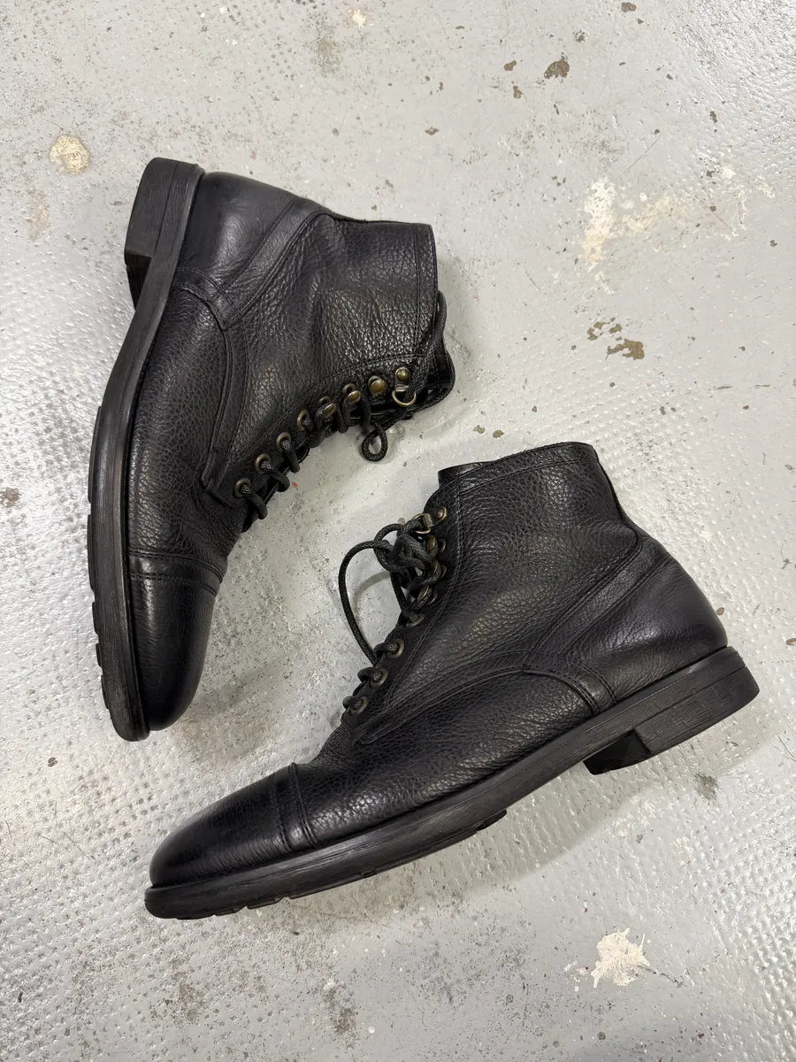 2000s Dolce & Gabbana Black Leather Combat Boots dgMpCZj 9