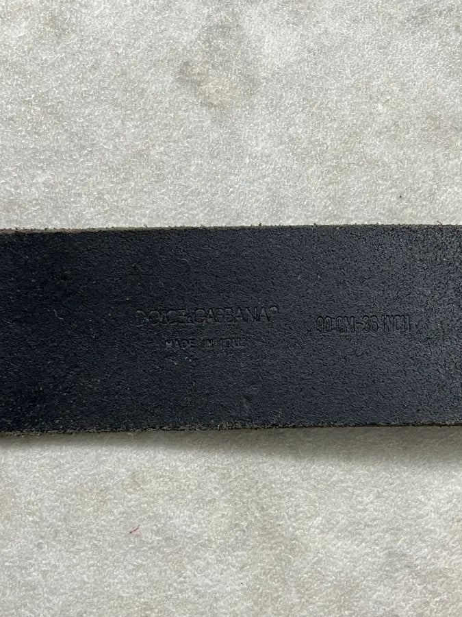 2000s Dolce & Gabbana Black Leather DG Golden Logo Belt MTxtqaq 5