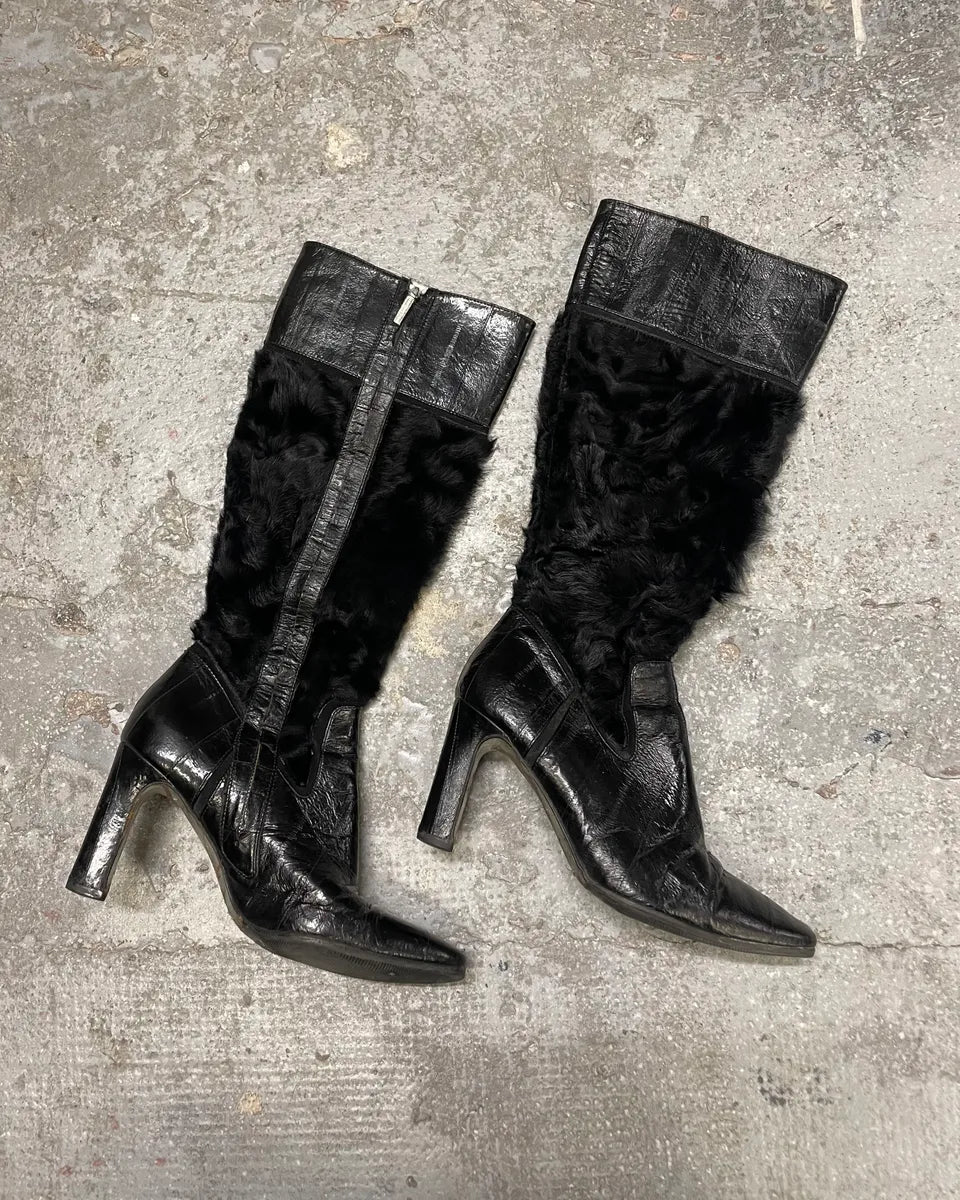 2000s Dolce & Gabbana Black Leather Full Heels (38.5eu/us6) 0