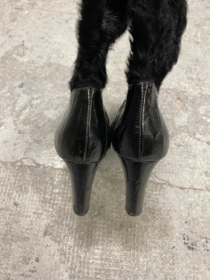 2000s Dolce & Gabbana Black Leather Full Heels (38.5eu/us6) 4