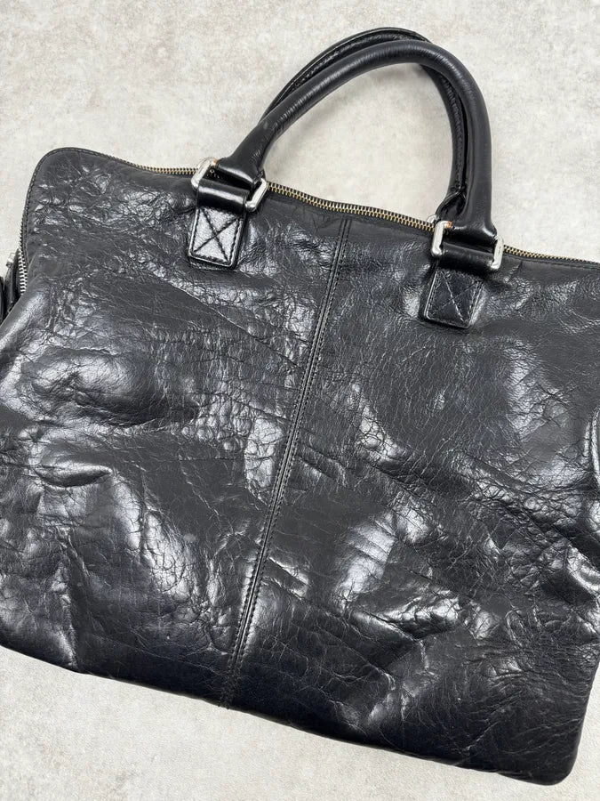 2000s Dolce & Gabbana Black Leather Handle Bag QMFtzsy 5