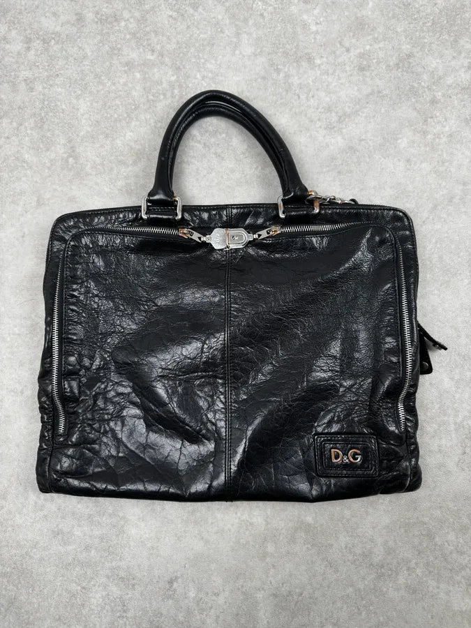 2000s Dolce & Gabbana Black Leather Handle Bag QMFtzsy 0