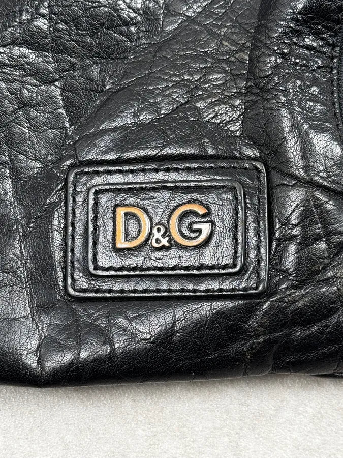 2000s Dolce & Gabbana Black Leather Handle Bag QMFtzsy 10
