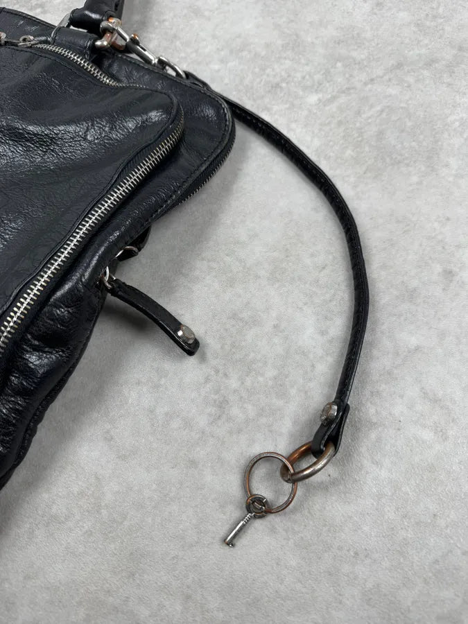 2000s Dolce & Gabbana Black Leather Handle Bag QMFtzsy 9