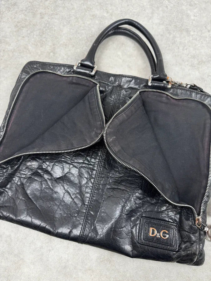 2000s Dolce & Gabbana Black Leather Handle Bag QMFtzsy 6