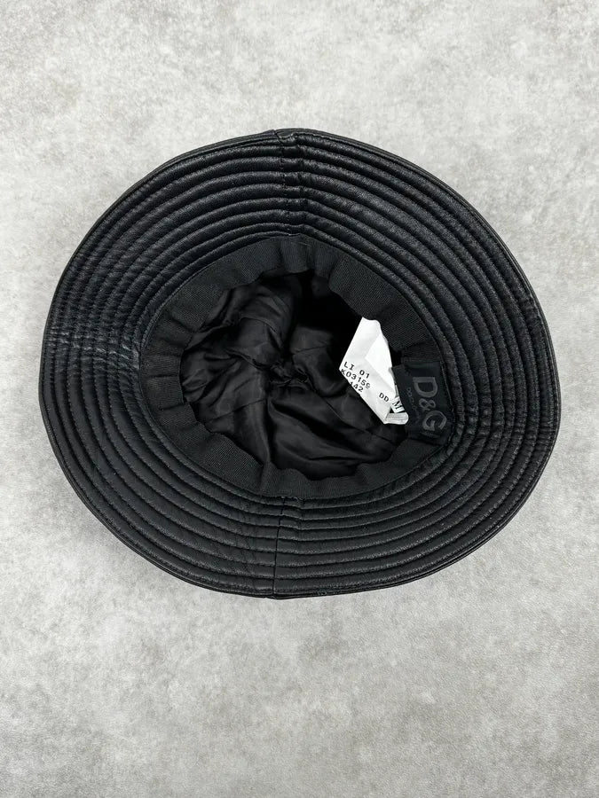 2000s Dolce & Gabbana Black Leather Hat nwMRfuL 5