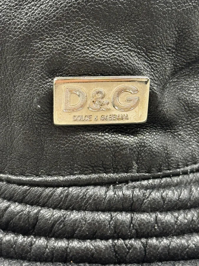2000s Dolce & Gabbana Black Leather Hat nwMRfuL 6