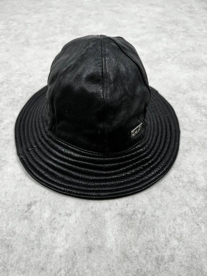 2000s Dolce & Gabbana Black Leather Hat nwMRfuL 0