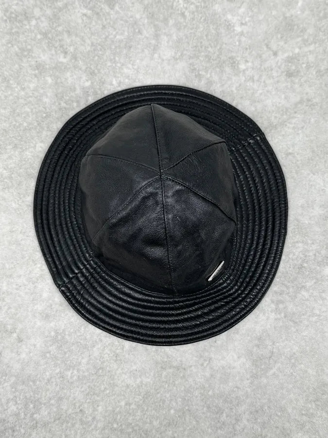 2000s Dolce & Gabbana Black Leather Hat nwMRfuL 4