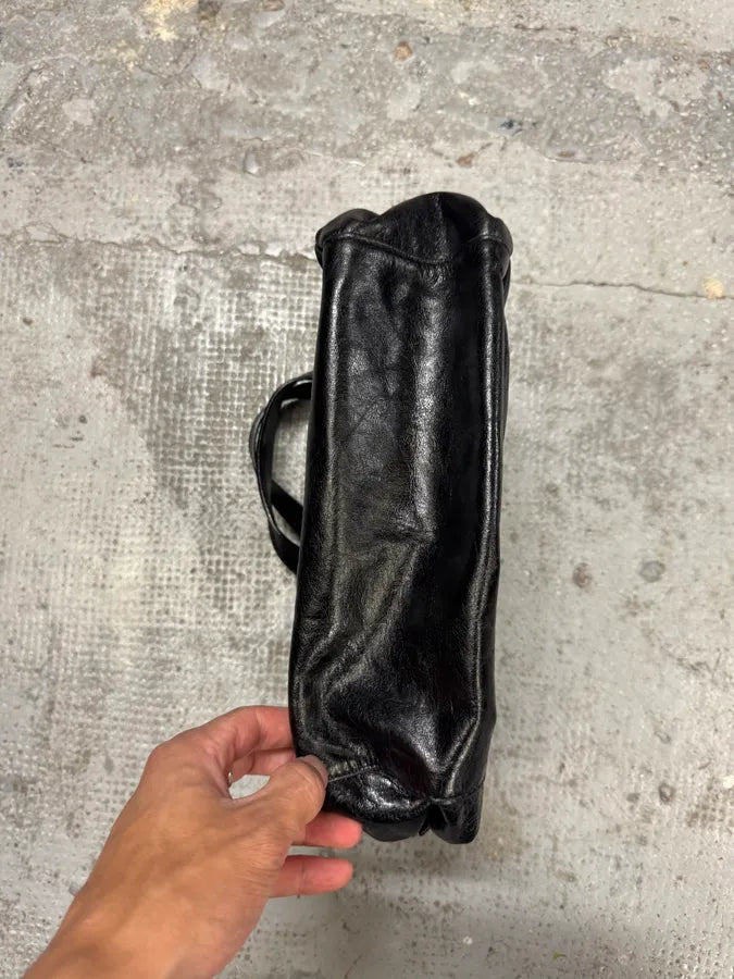 2000s Dolce & Gabbana Black Leather Metal Hook Handle Bag aloIkpM 6