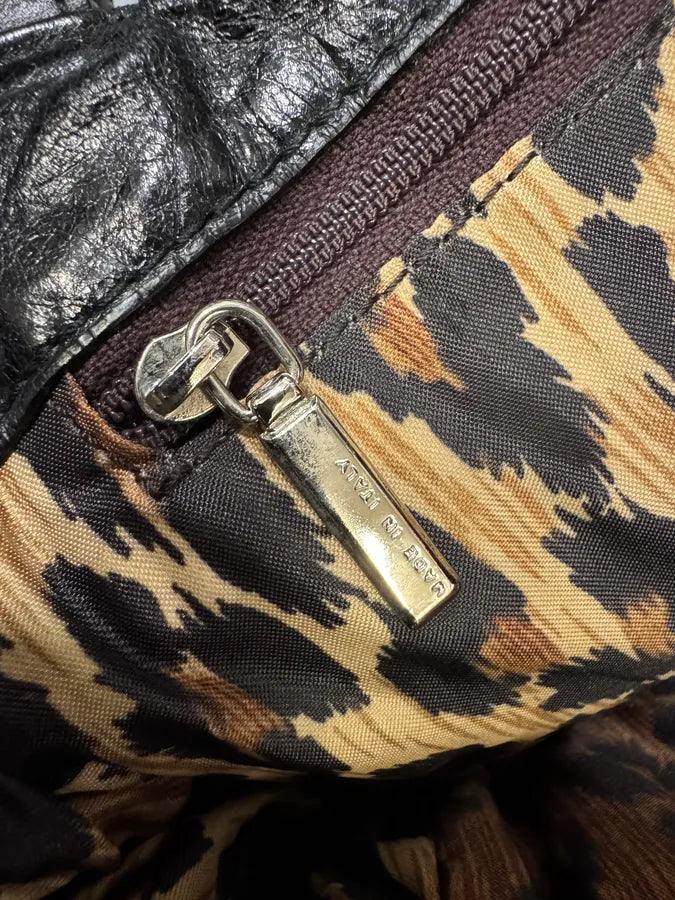 2000s Dolce & Gabbana Black Leather Metal Hook Handle Bag aloIkpM 9