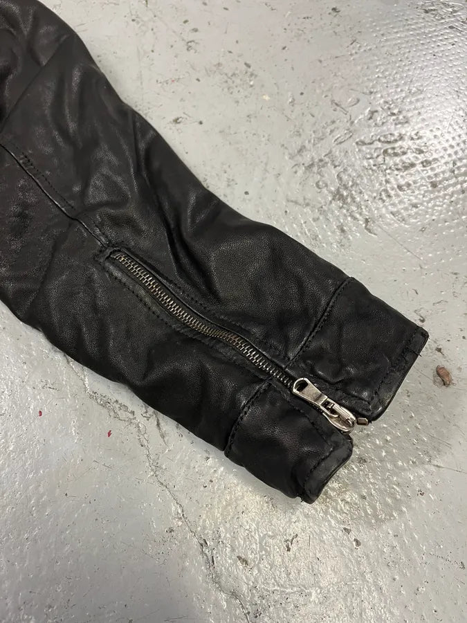 2000s Dolce & Gabbana Black Leather Minimalist Jacket tdZlgjy 5