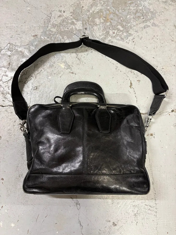 2000s Dolce & Gabbana Black Leather Minimalist Shoulder Bag qTCsHWd 3