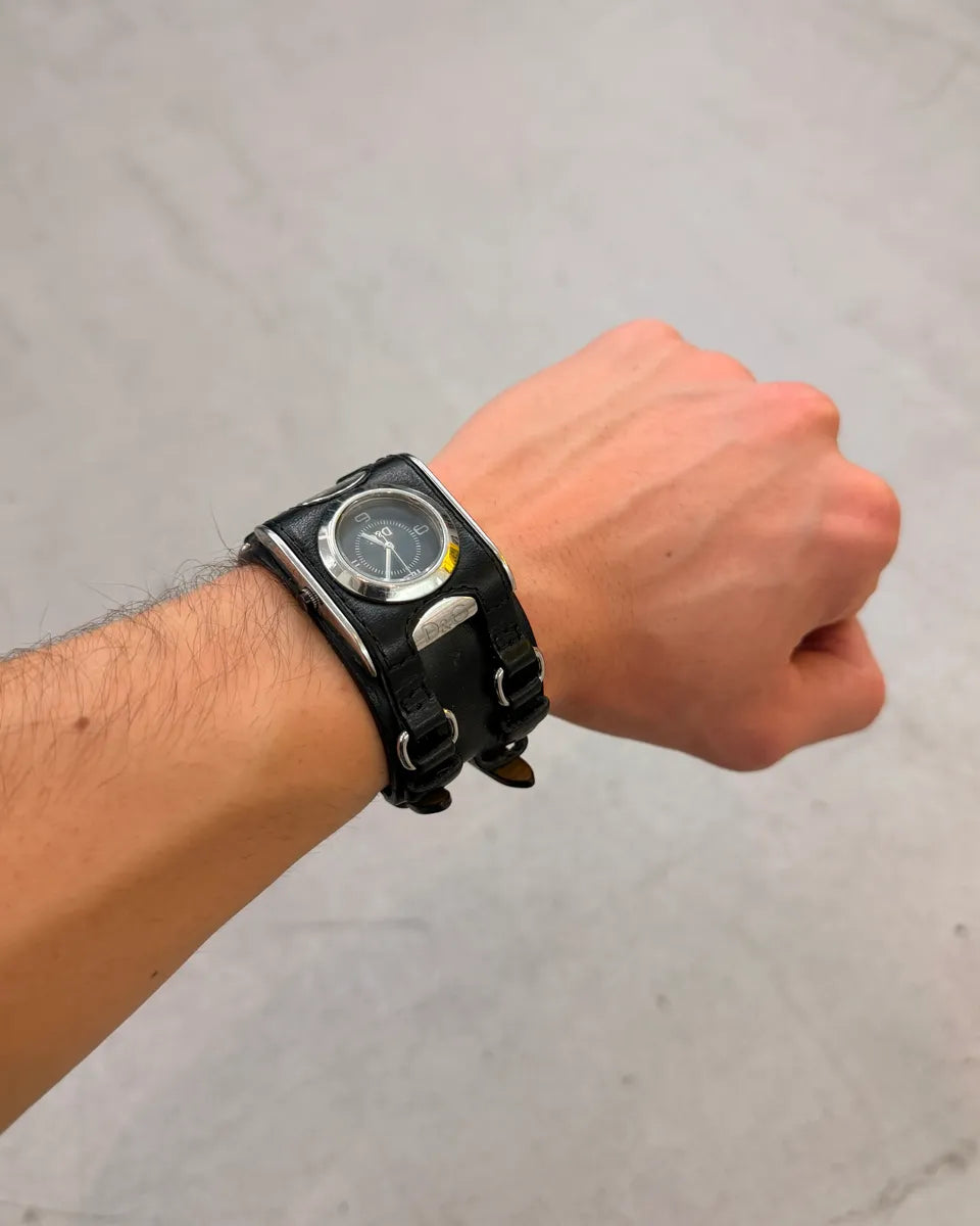 2000s Dolce & Gabbana Black Leather Multi-Strap Watch BnIBYuq 0