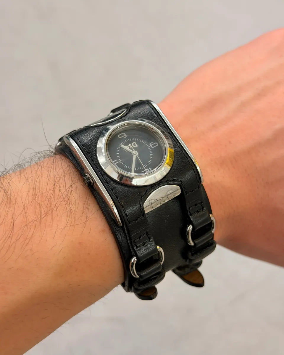 2000s Dolce & Gabbana Black Leather Multi-Strap Watch BnIBYuq 1