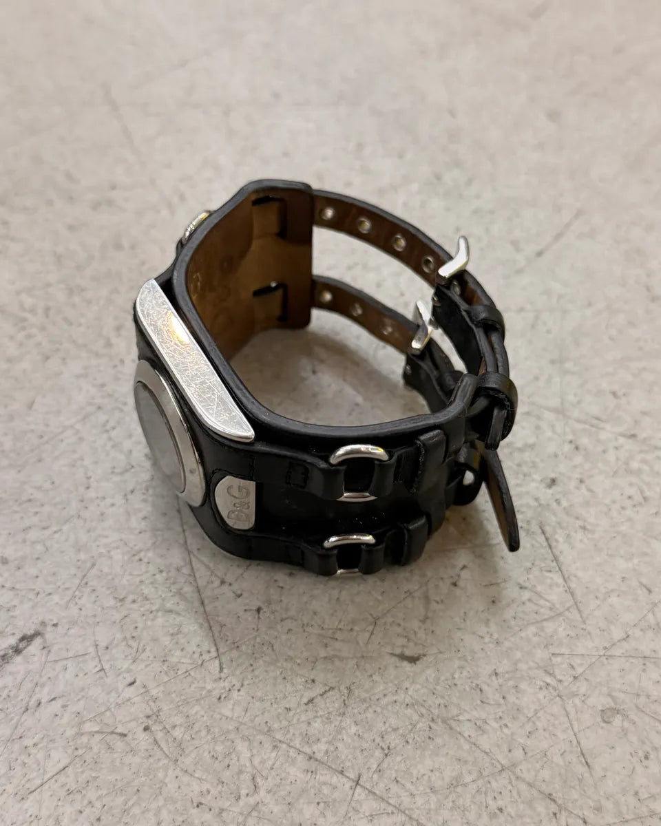 2000s Dolce & Gabbana Black Leather Multi-Strap Watch BnIBYuq 12
