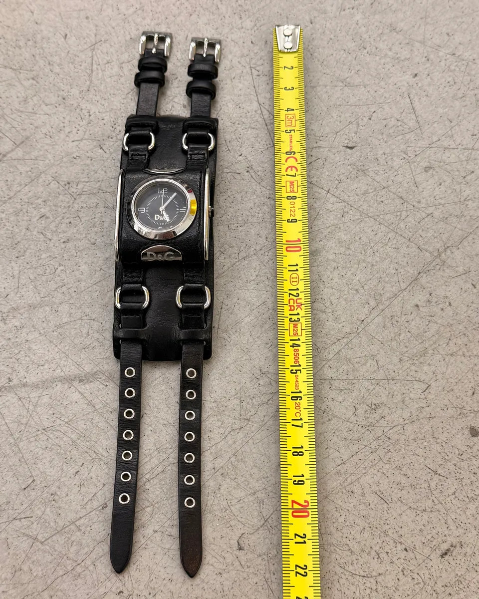 2000s Dolce & Gabbana Black Leather Multi-Strap Watch BnIBYuq 13