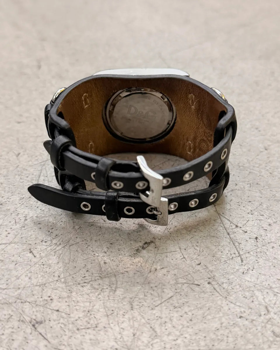 2000s Dolce & Gabbana Black Leather Multi-Strap Watch BnIBYuq 14