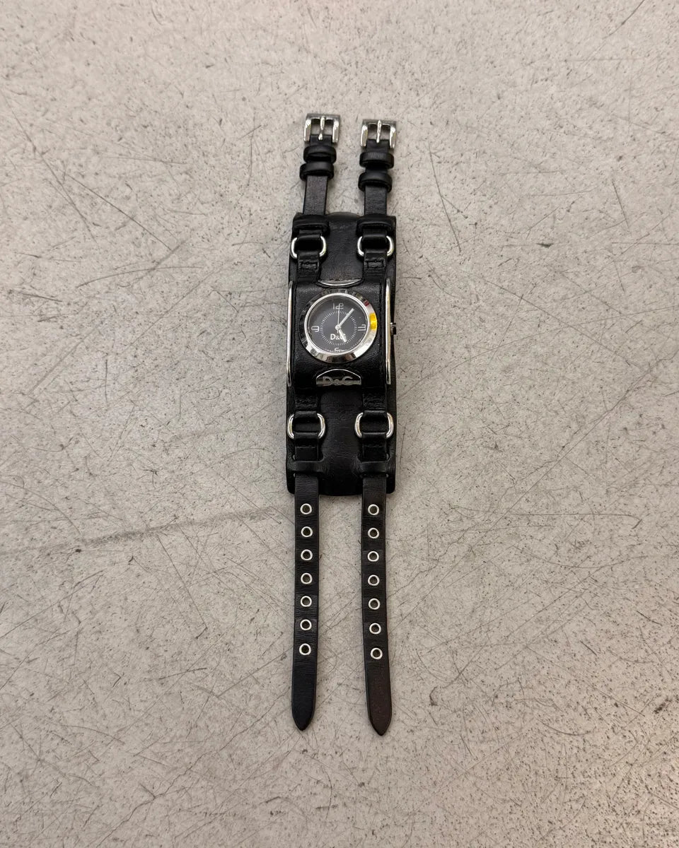 2000s Dolce & Gabbana Black Leather Multi-Strap Watch BnIBYuq 3
