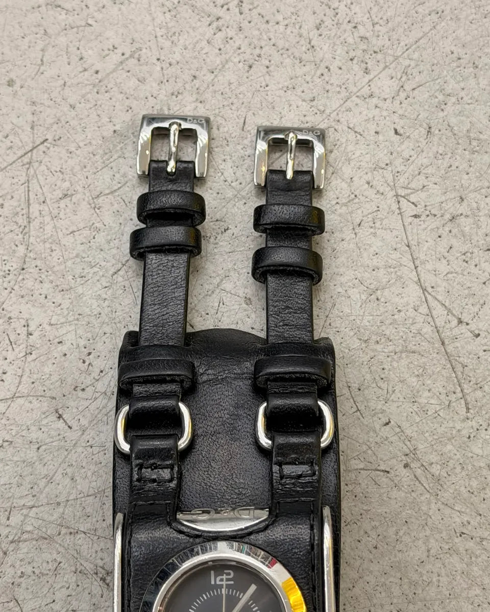 2000s Dolce & Gabbana Black Leather Multi-Strap Watch BnIBYuq 6
