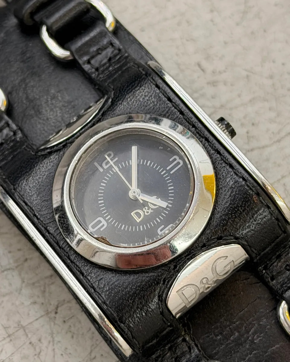 2000s Dolce & Gabbana Black Leather Multi-Strap Watch BnIBYuq 9