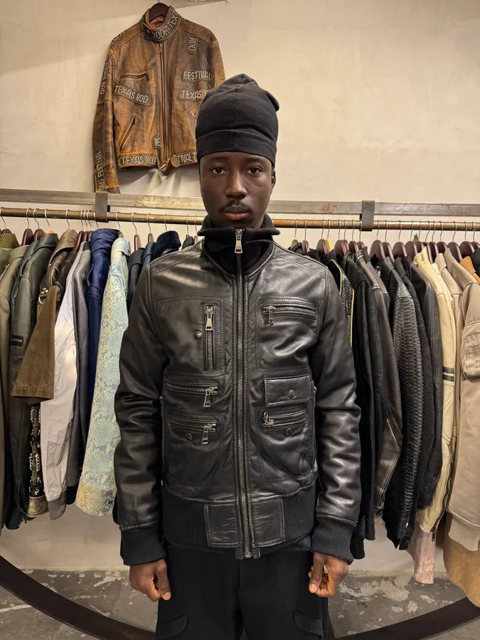 2000s Dolce & Gabbana Black Leather Multi-Zip Jacket WvRYiTb 1